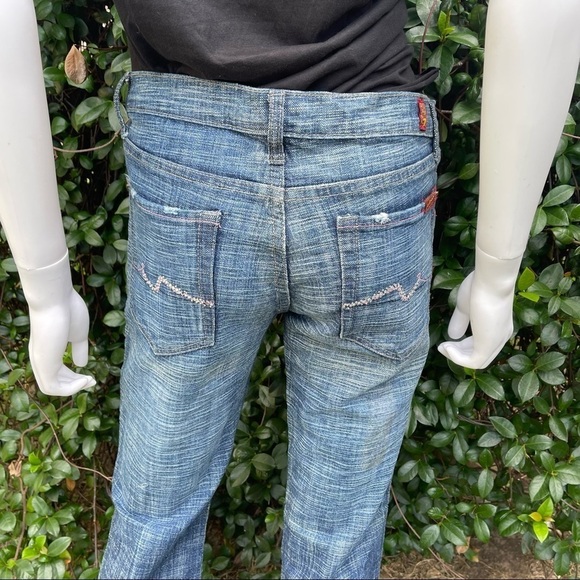 7 FAMK Bootcut Low Rise Mildly Distressed Jeans - Picture 8 of 14